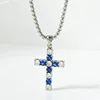 N0171-13 4.0mm Round  White&Blue CZ