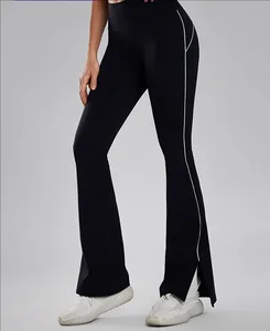 Wholesale Custom Logo Butt Lifting Breathable  Active Wear Sports Bottom High Waist Flare Legging for Women