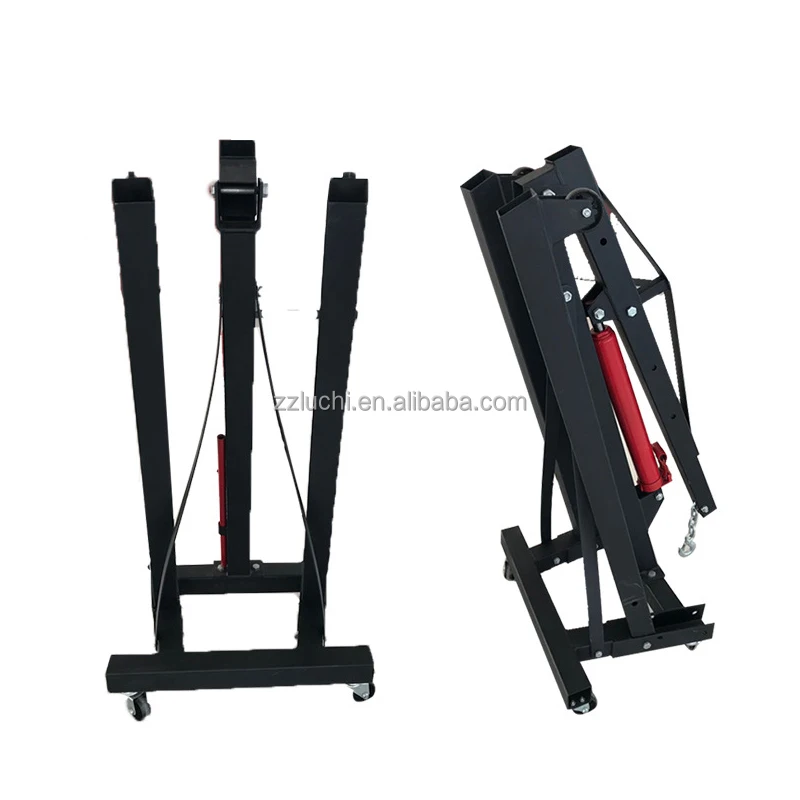 Car Mover Jack  Manual Foldable Portable 2ton Fixed Hydraulic Engine Shop Car Lift Crane Hoist Engine Shop Crane