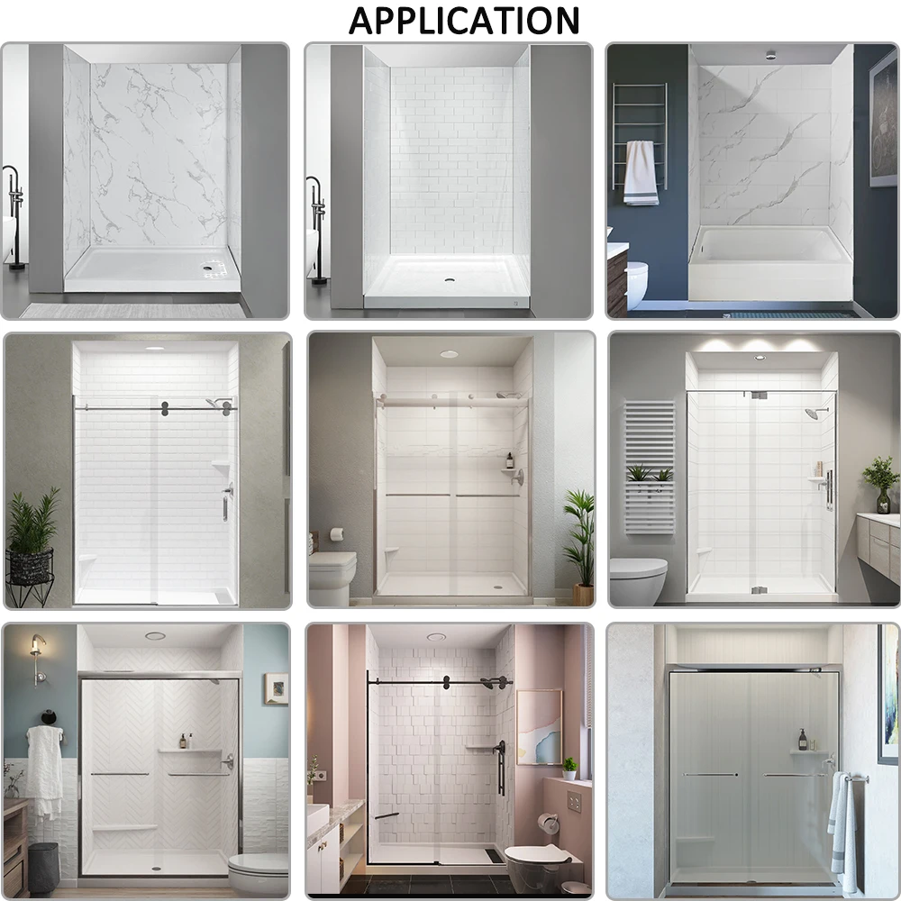 Modern Hotel Bathroom Panels Waterproof Mold-resistant Cultured Marble Shower Surround Shower Base and Walls Shower Wall Panels