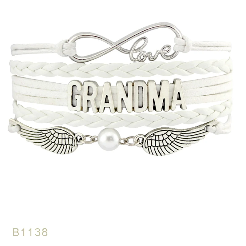Grandma Grandpa Grandchildren: Luxurious Leather Bracelets