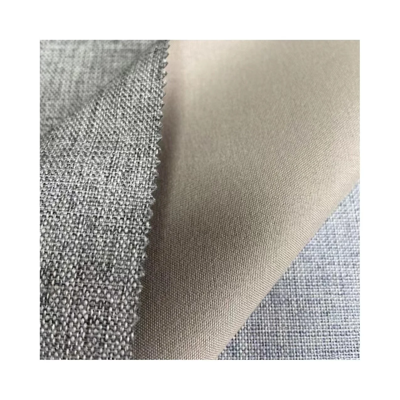 Waterproof and soundproof 100%  blackout  double sided textured linen fabric and materials