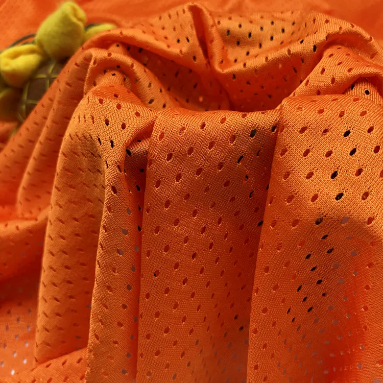 High quality 11*1 100%polyester DTY 75D 120gsm hole mesh fabric for sportswear/lining