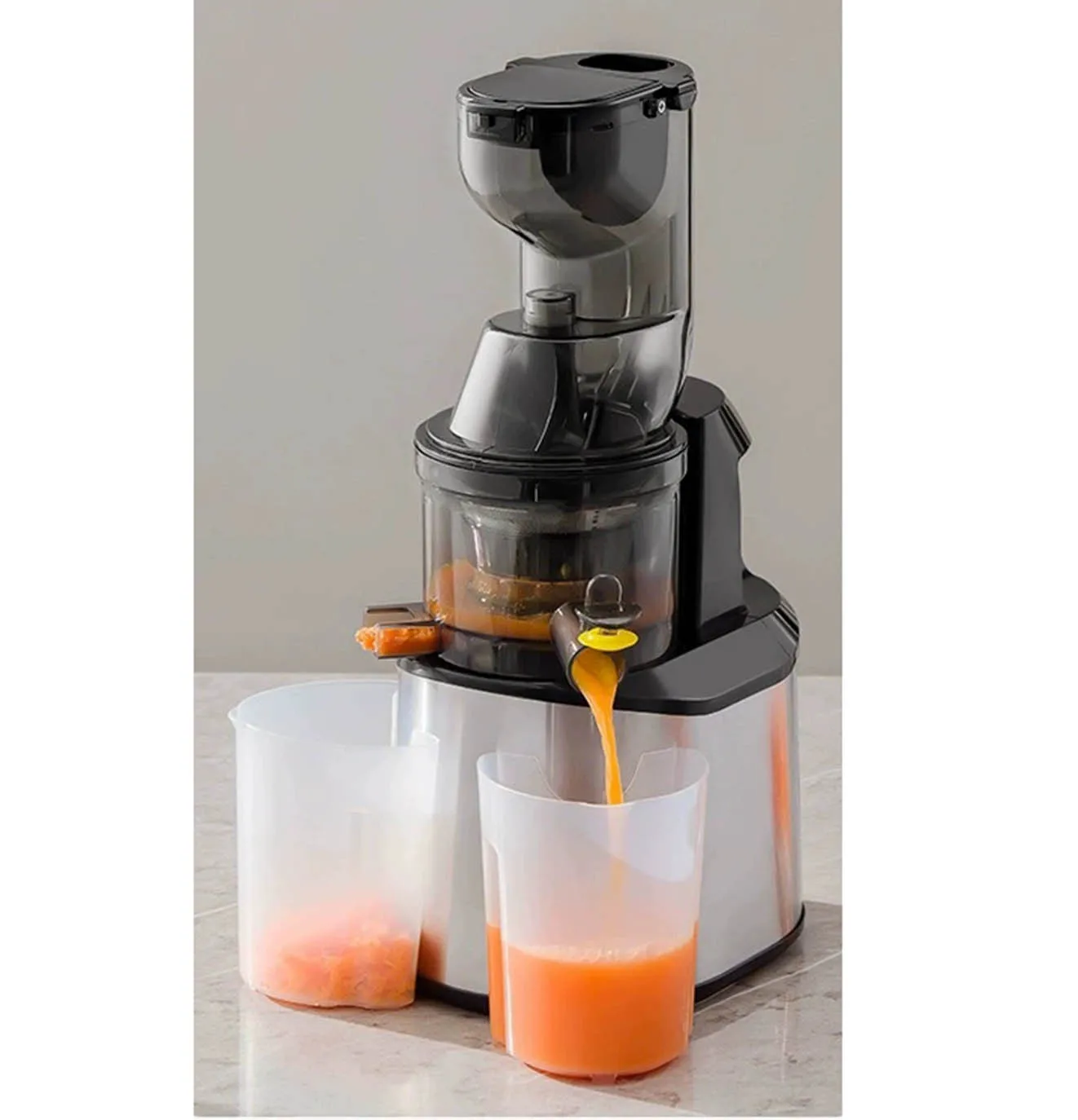 Electric Power Fruit Juicer Masticating Citrus Juicer with Chopper Grinder Function for Car RV Hotel Household English Operating