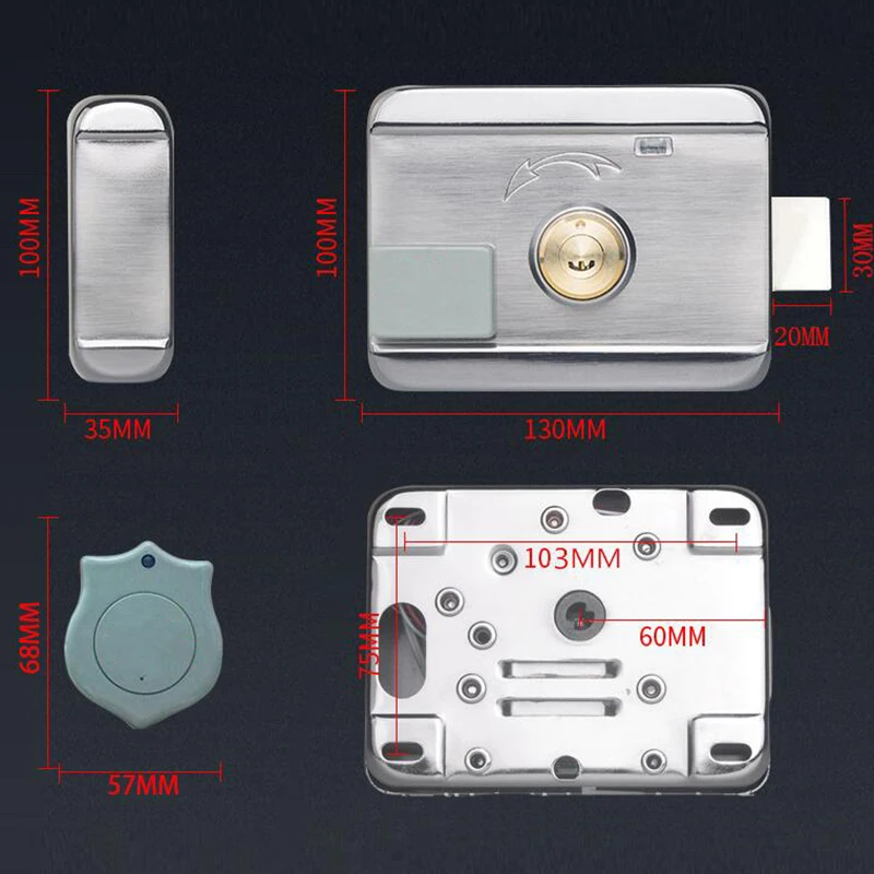 Keyless Entry Rfid Door Lock Smart Electric Rim Lock For Swing Wood