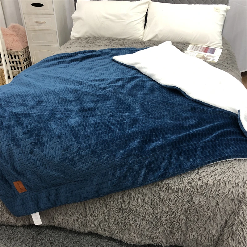 Двойные сверхтяжелые простые Стильные настраиваемые норковые жаккардовые плюшевые одеяла для зимы