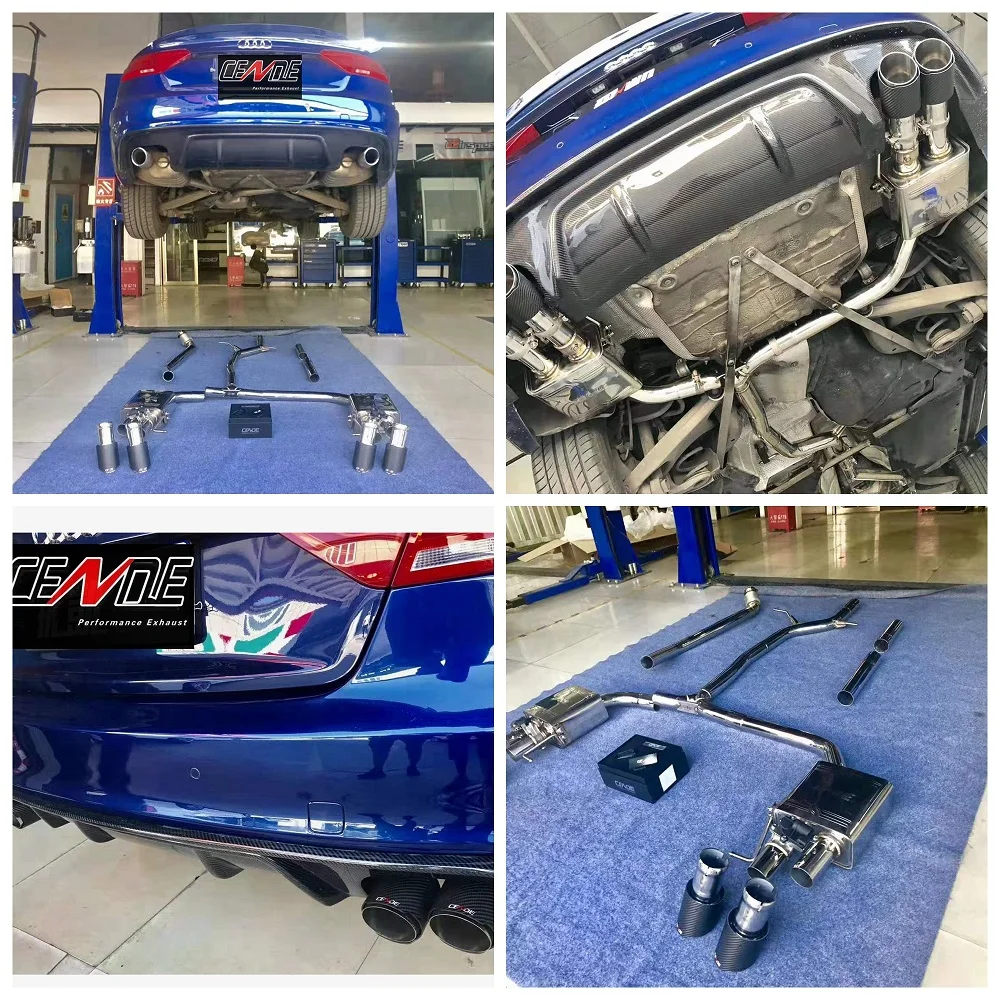 Hot Racing car Catback muffler tips Exhaust System  a4 B9 For Audi a4 b8