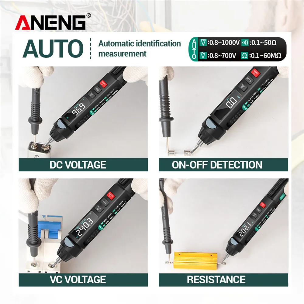 ANENG A3008 Digital Multimeter Auto Intelligent Sensor Pen Tester 6000 Counts Non Contact Voltage Meter Multimeter  Polimetro