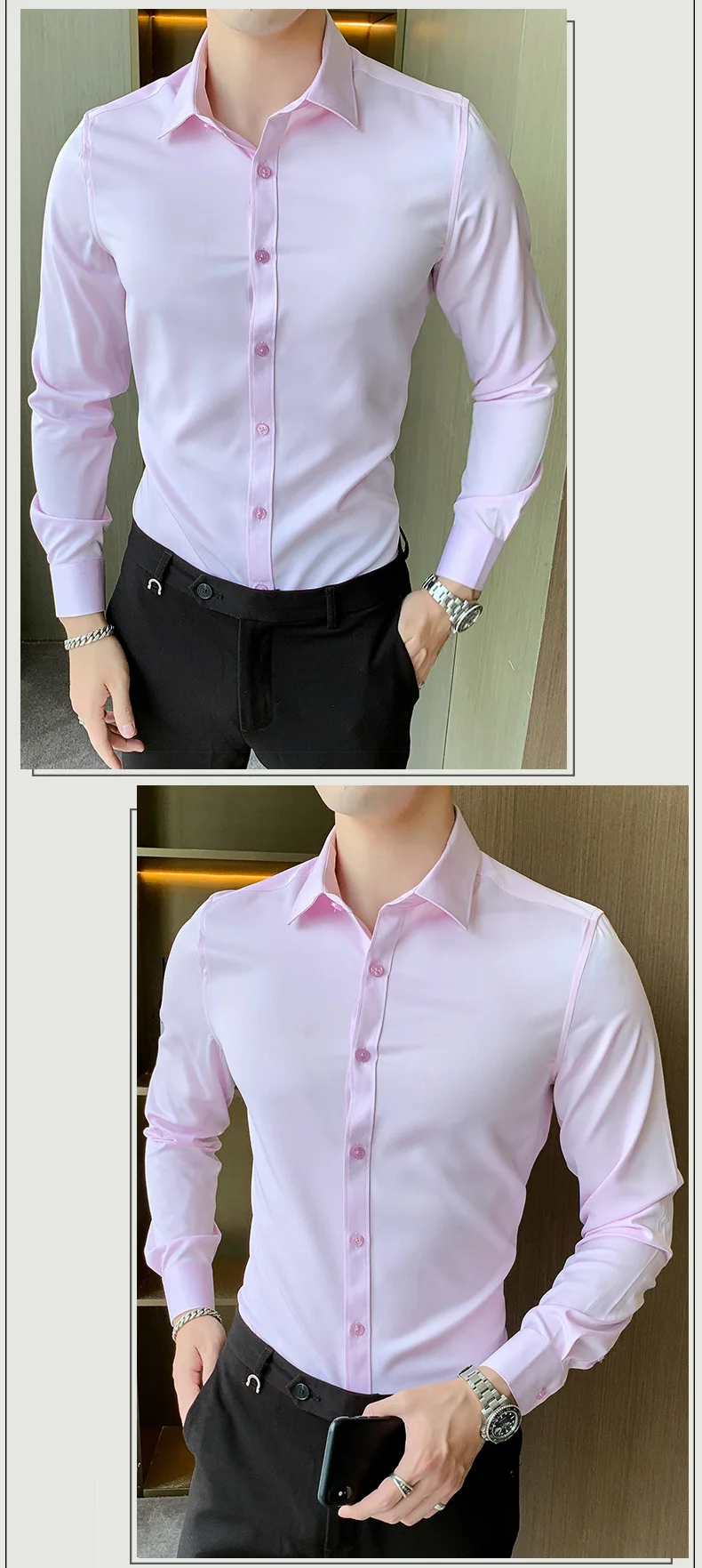 Factory Wholesale Shiny And Elegant Men's Luxury Formal Shirt Long ...