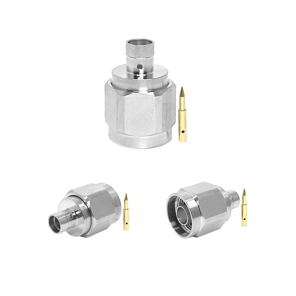 Manufacturer Brass 50 Ohm N Type Male Plug Crimp Solder for RG402 RG141 0.1141-inch  Cable RF Coax Coaxial Connectors
