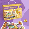 Puzzle sagomato - 57 pezzi - Veicoli da costruzione impegnati