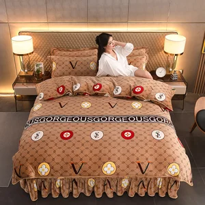 Wholesale Bedding Luxury Bedspread Design Bed Sheet Bedding Sets Collections Home Bed Skirt Style Design Bedding Set