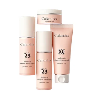 Calantha Collagen Acne-Removing Anti-Aging Whitening Anti-Wrinkle Facial Cream & Essence Liquid Skin Care Set with Kojic Acid