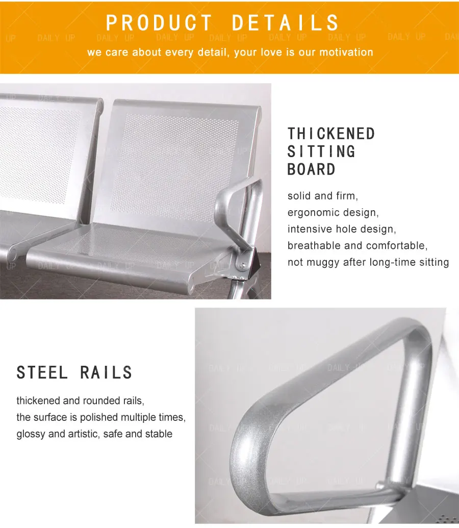 outdoor stainless steel benches hospital waiting chair public waiting chair