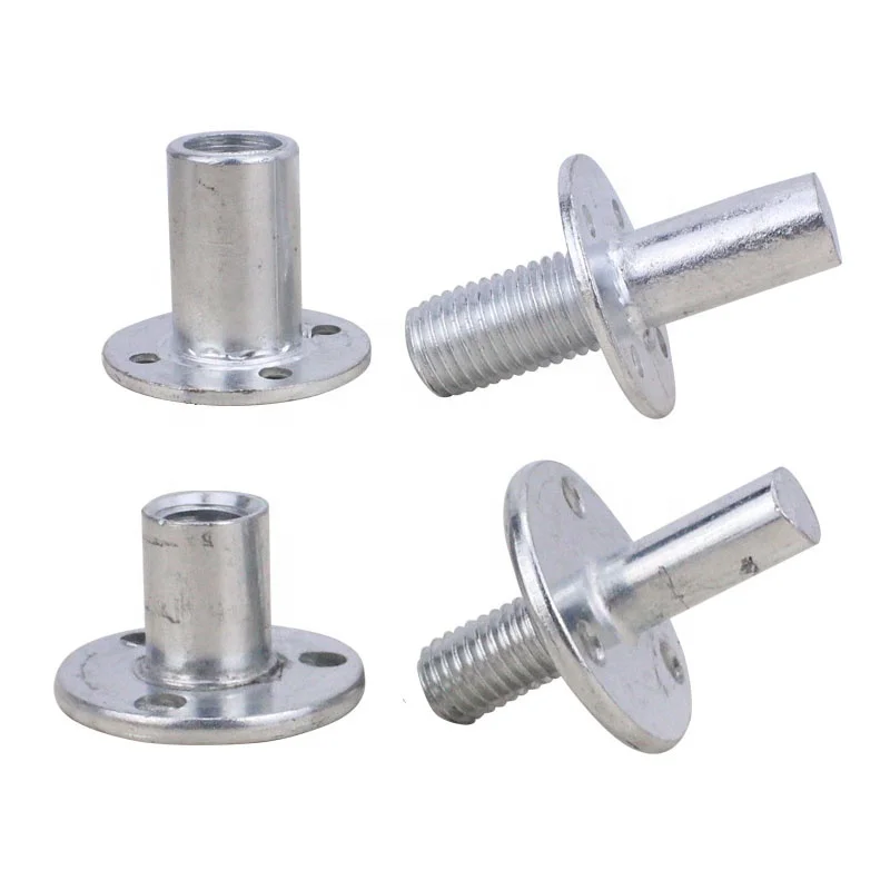 lasenersm 1 Piece Cold Rolled Steel M12 Bed Post Connector Bed Column Bedpost Connector Screw-in T-Nut Bedpost Connector Screw Butt Nut for Furniture Hardware Fittings