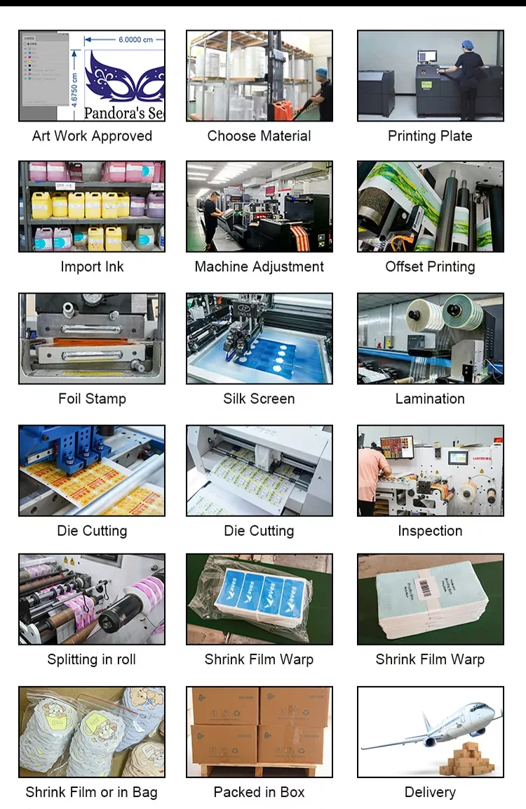 Custom Adhesive Waterproof Round Circle Logo Sticker Printing Roll