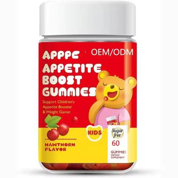 Support Chlidren's Appetite Booster & Weight Gainer Sugar Free Kids Apple Appetite Boost Gummies for Dietary Supplement