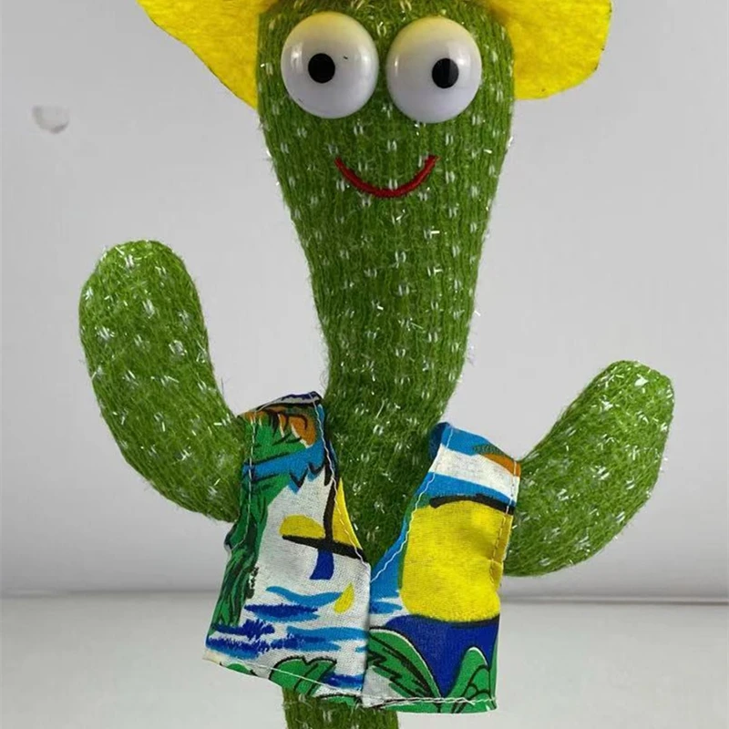 New Arrival Custom Hot Sale Luminous Cute Stuffed Flowerpot Dancing Talking Electric Cactus Plush Toy