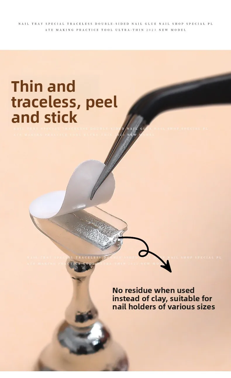 Transparent Crystal Glue Double-Sided Tape Wearable Nail Art Tools with Bead Glue Clay No Trace Nail Supplies