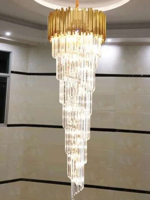 Modern Crystal Chandelier For Spiral Interior Design Ladder Luxury ...