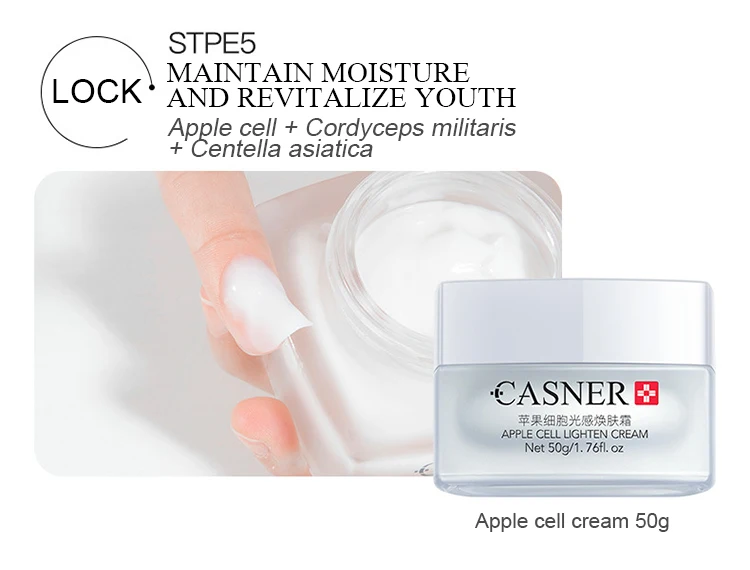 CASNER Apple Cells Skin Care Set Face Serum Anti Aging Cleansing Moisturizing Acne Repair Whitening Cream Set