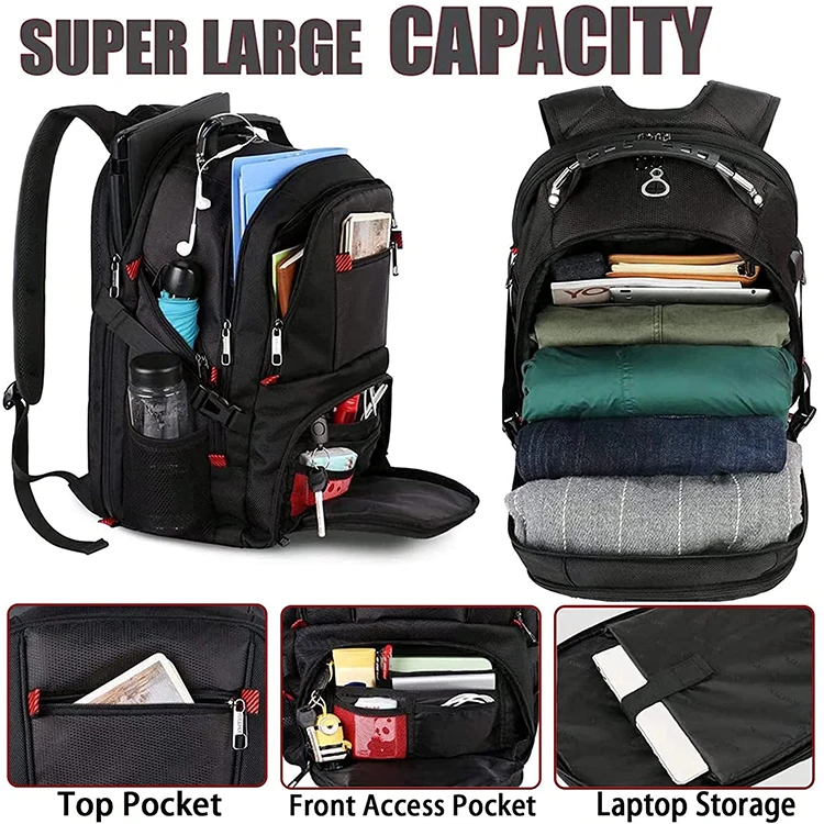 anti theft travel backpack business laptop backpack Backpack, 17 Inch Extra Large Laptop with USB Charging Hole 45L Travel Water Resistant College Computer Bag Fit 17.3 Inch Laptop for Men Women Large Capacity Backpack Large travel laptop backpack Durable Anti Theft Business Rucksack