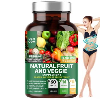 OEM Natural Fruit Veggies Dietary Supplements Support Digestion Health Fruit And Vegetable Tablets