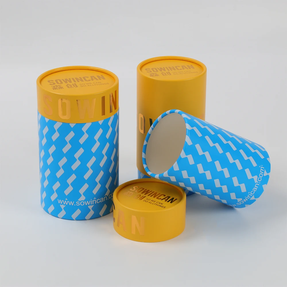 Professional Manufacture Food Grade Recycled Material Cylinder Cardboard Paper Packaging Cans Round Tube for Tea supplier