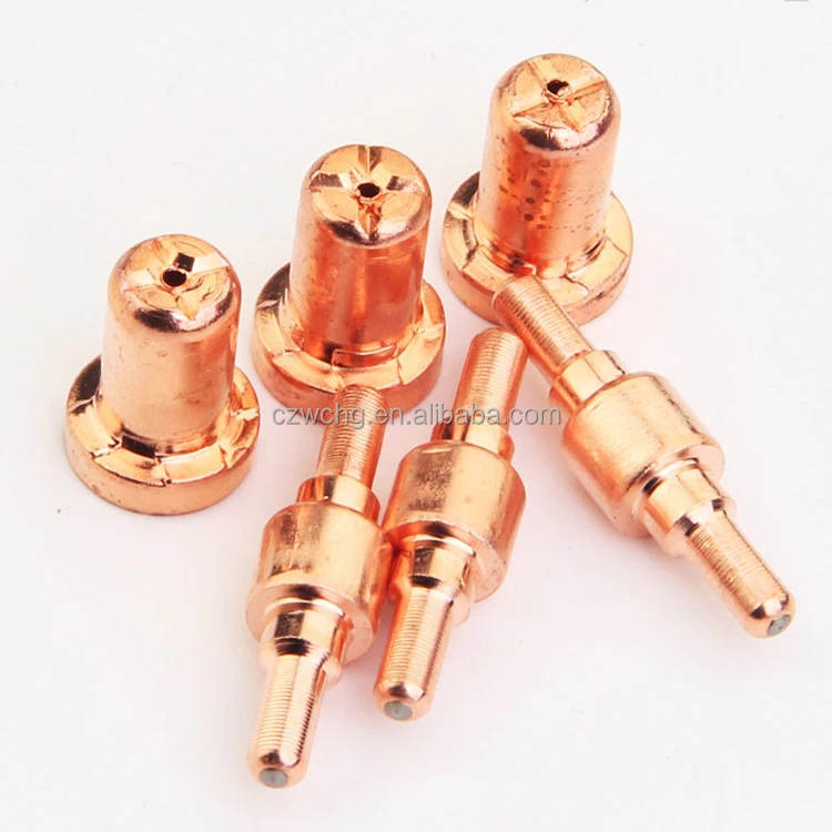 Plasma Electrode Plasma Cutting Cutter Torch Consumables PT31 PT40 Lengthen Plasma Electrode Nozzle