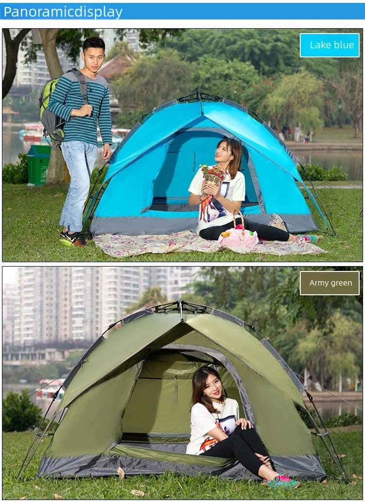 3-4 Person Double Layer Lightweight Dome Camping Tent 3000mm Waterproofing Automatic Pop Design for 4 Season Family Camping 6 3-4 Person Double Layer Lightweight Dome Camping Tent 3000mm Waterproofing Automatic Pop Design for 4 Season Family Camping - Image 6