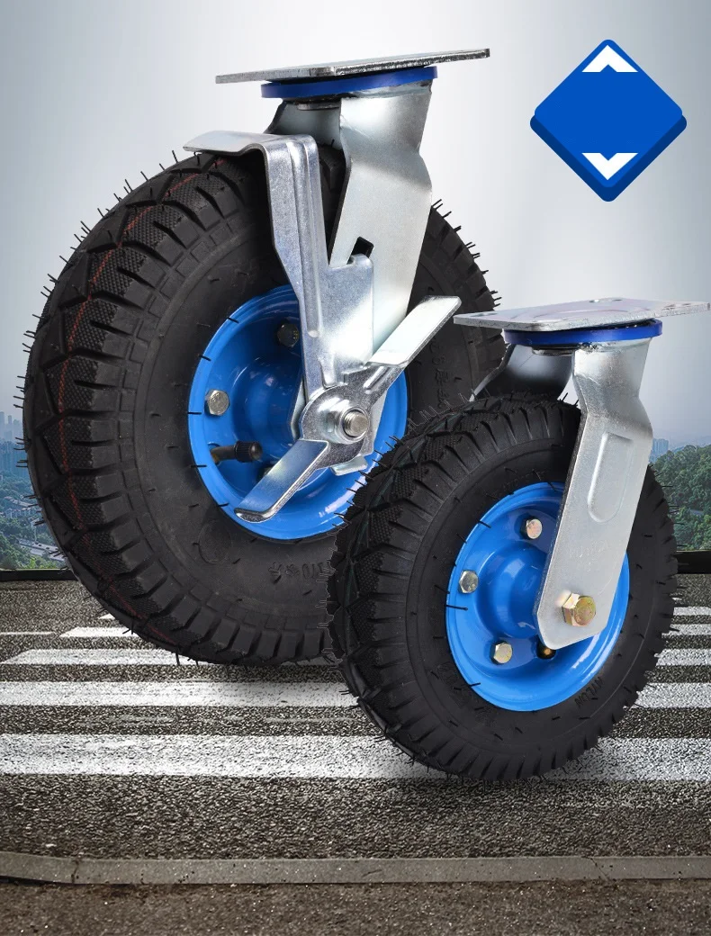 10 Inch 260MM Inflatable Wheel Pneumatic Wheels Trolley Castor ...