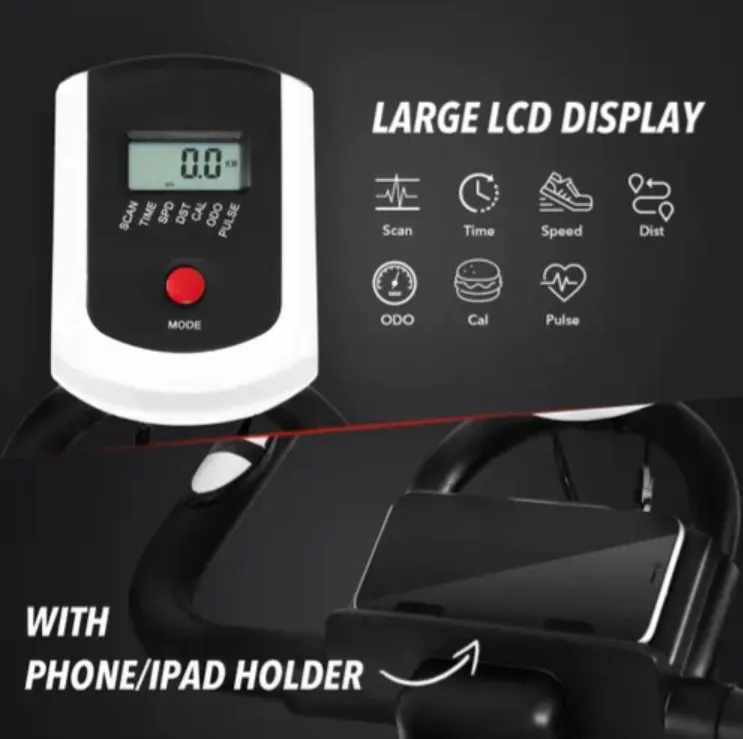 China Steel Large LCD Display Gym Bicycle Stationary Exercise Spin Bike for Fitness