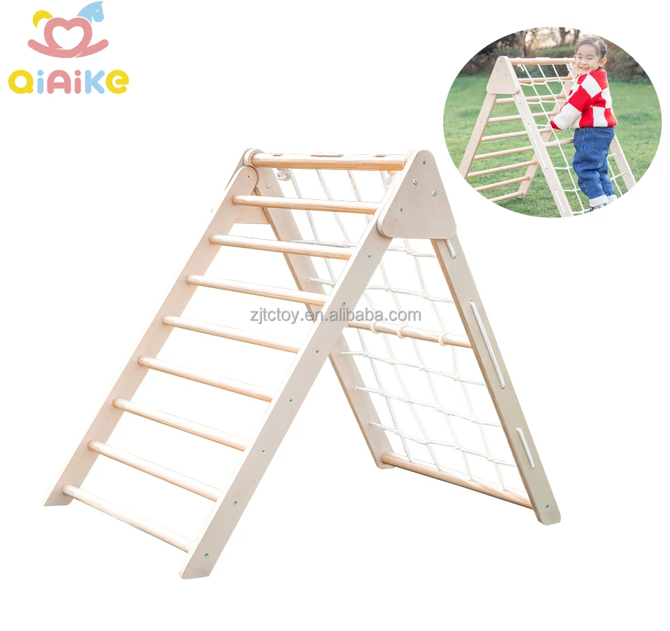 Cadre d'escalade coulissant en bois pour bébé, balançoire, échelle de corde, jeux d'intérieur en bois, aire de jeux extérieure pour enfants, 2024