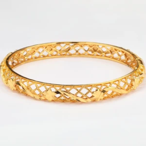 Gold Plated Women's Bracelet High Petal Plant Fashion Jewelry Set