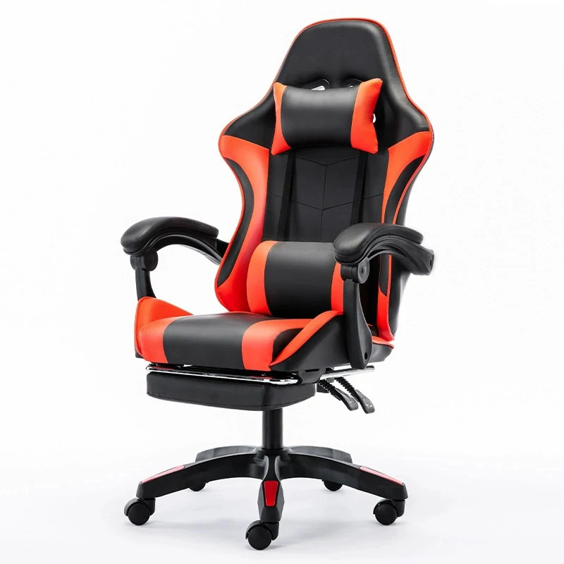 2025 Custom Logo Red PU Leather Computer PC Game Chair Silla Gamer Racing  Gaming Chair With Footrest - Main Image