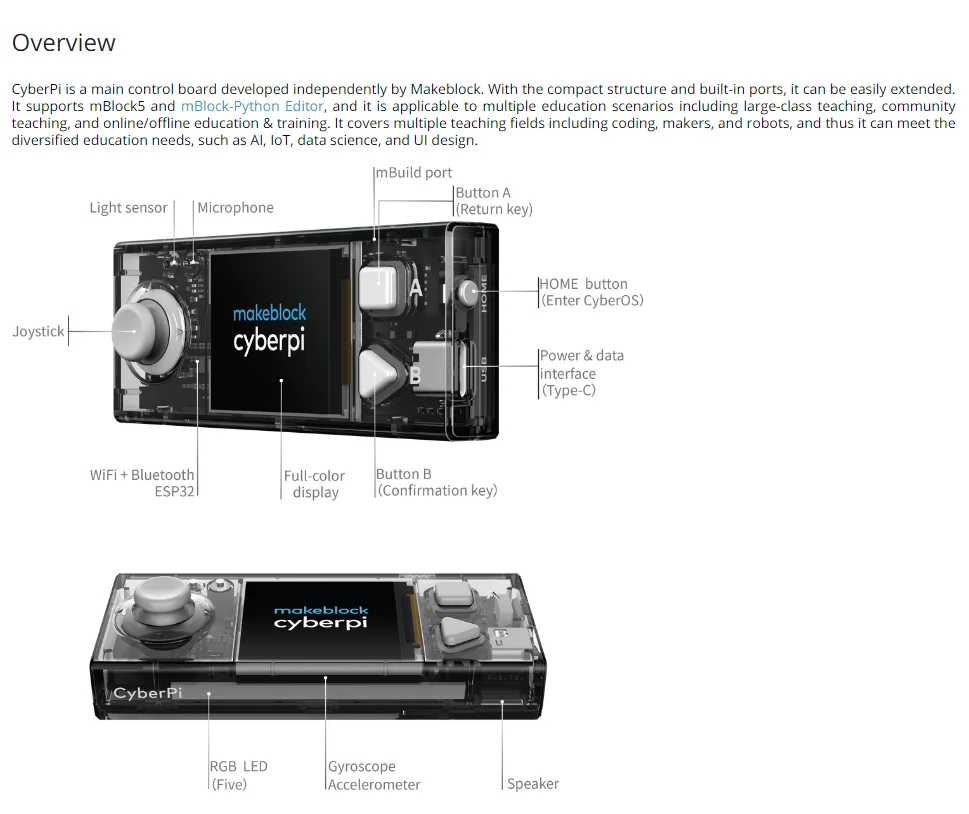Cyberpi V1.0 Makeblock Main Control Board Supports Mblock5 And Mblock ...