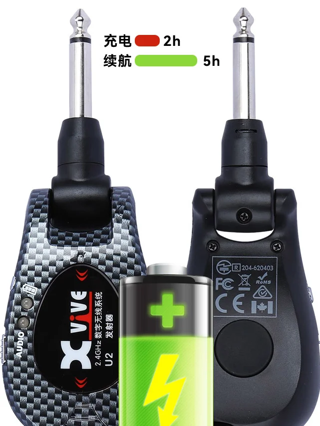 Xvive U2 2.4GHz Rechargeable Wireless Guitar System Electric Guitar Bass Violin Keyboard Transmitter Receiver Effects Bridge
