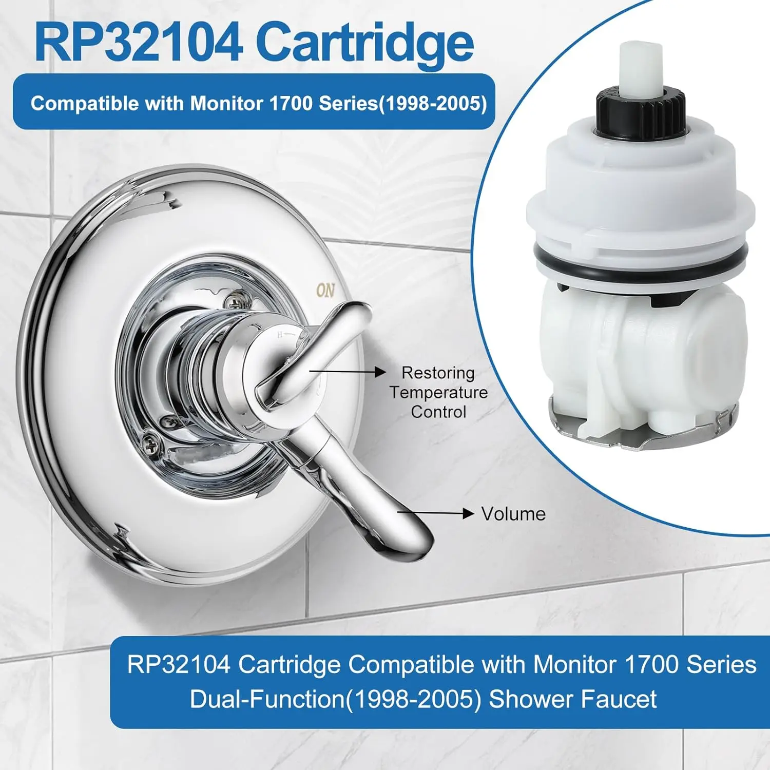 RP32104  Faucet Cartridge Replacement Kit for Delta Monitor 17 Series Shower Faucet Plastic Brass Valve Cartridge