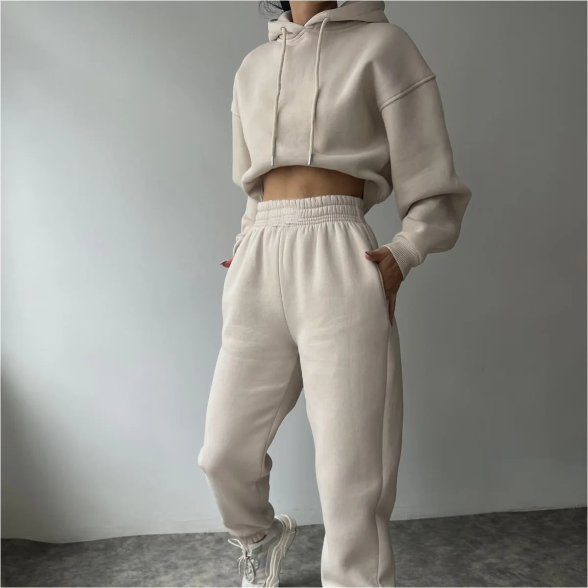 Spring Autumn Hot-Selling European American Long Hooded Sweatshirt Sports Pants Two-Piec preview