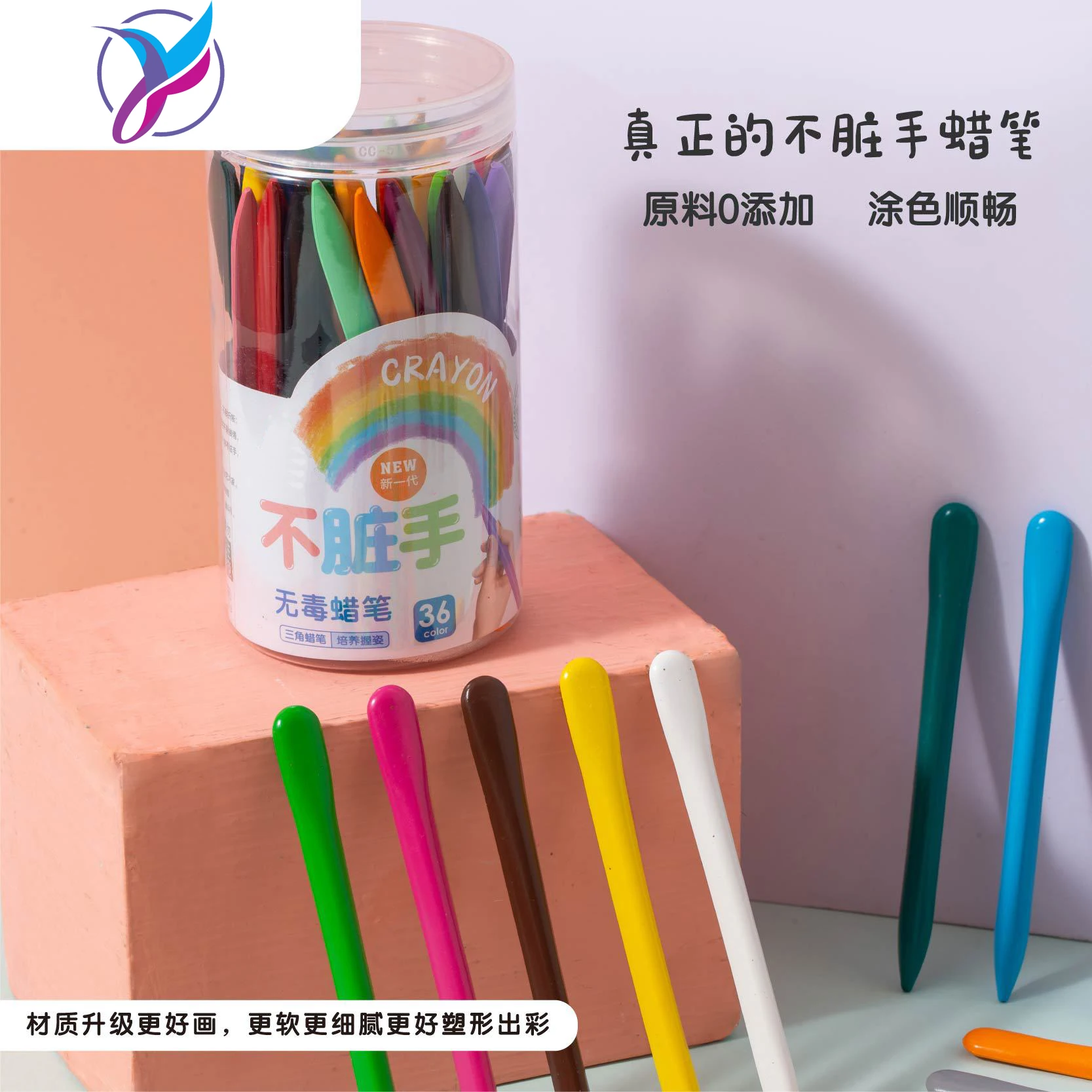 Hot Selling Colors Plastic Caryons Triangle Shape Washable Silky Kids Drawing Painting Crayons