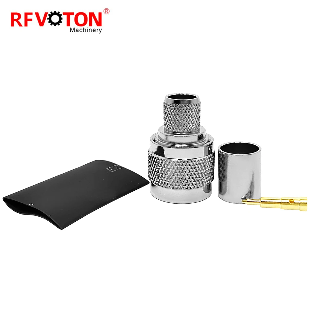 RF Straight Crimp Male RF Connector N Type Male Connector for RG213 RG214 LMR400 RG8 7DFB 8DFB Cable