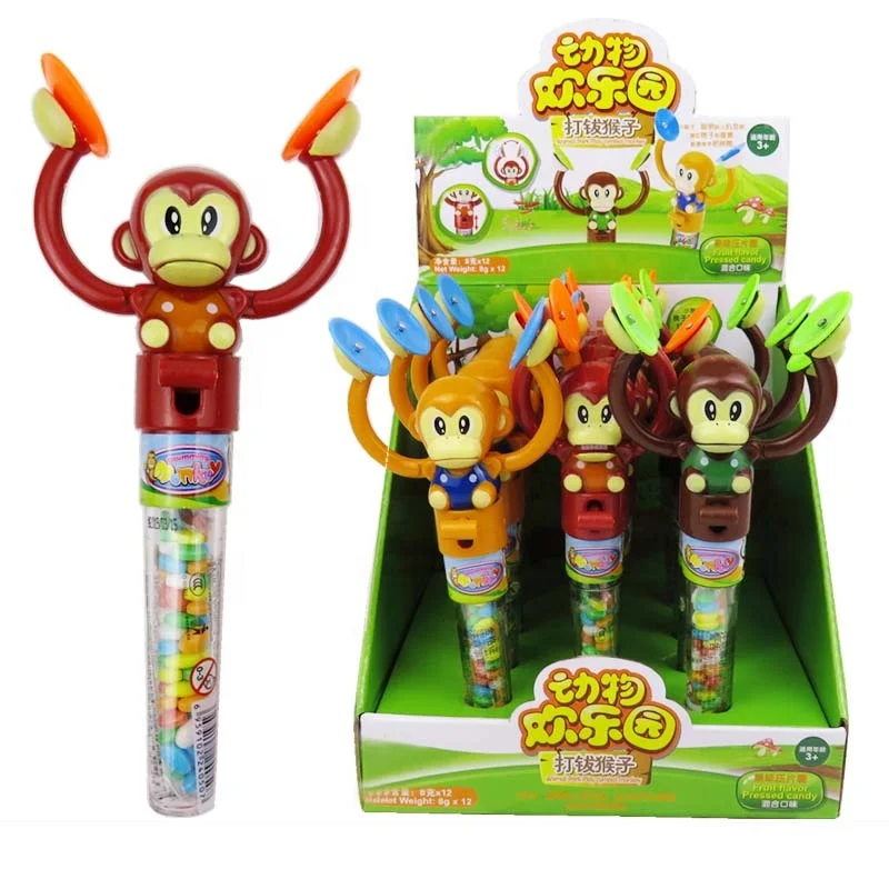 Shantou Juqi Candy Toy Factory Promotion Novelty Drumming Monkey Toys For Candy