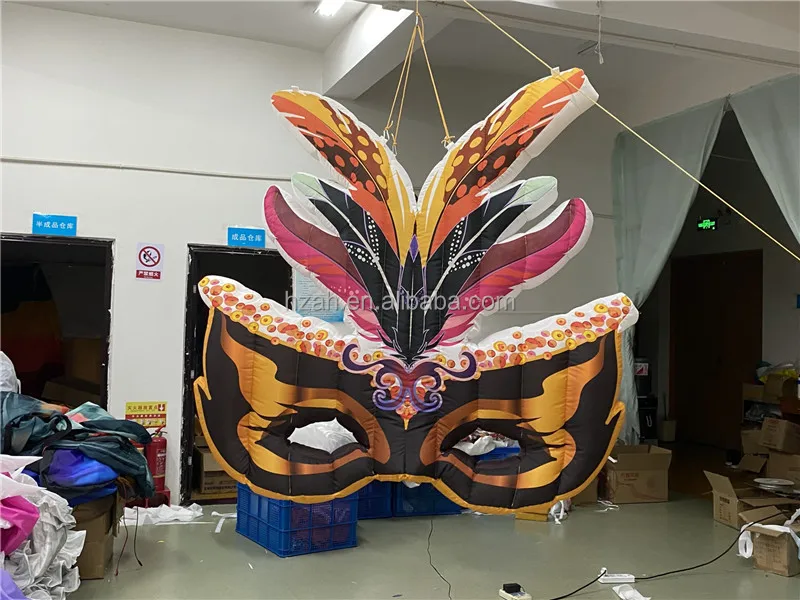 Masquerade Decoration Inflatable Colorful Masker Inflatable Face Mask for Event Carnival