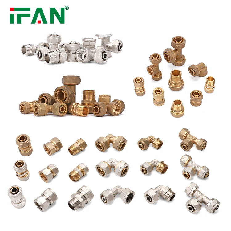 IFAN Factory Price Pex Pipe Fittings 16-32mm Pex Fittings Elbow Tee Coupling Threaded Brass Compression Fittings