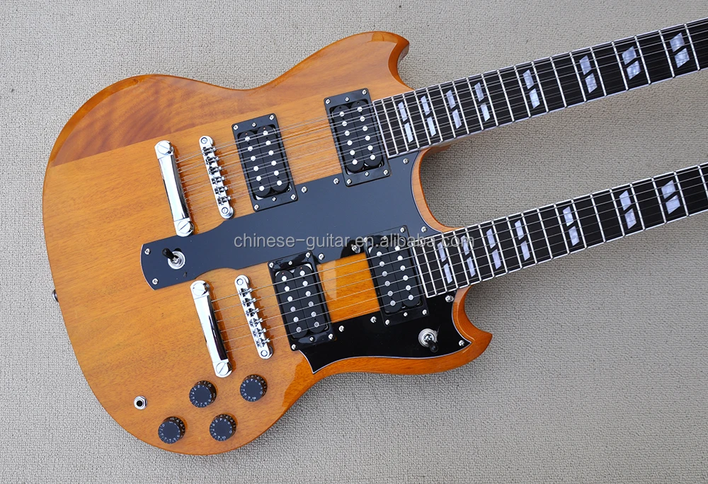 Flyoung Cheap Price Guitars Double Neck Guitar 6 + 12 Strings Electric