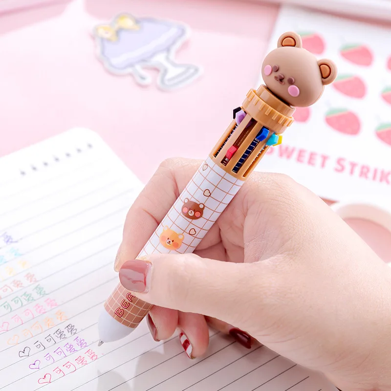 1pc Candy Shaped Decorative Pen, 10-color Cartoon Ballpoint Pen Set,  Creative Cute Stationery For Students