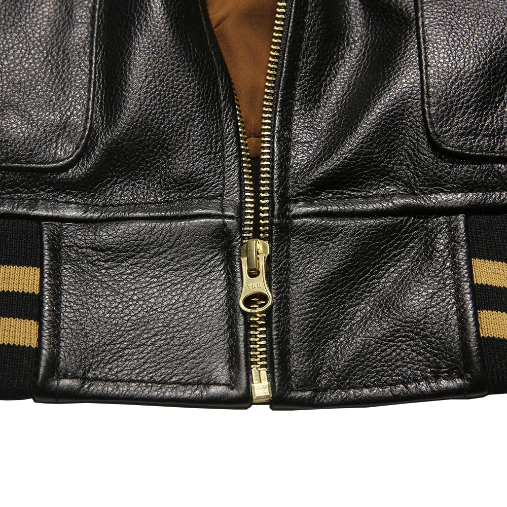 Baseball Uniform Casual Real Leather Coats Embroidered Tiger Cowhide Genuine Leather Jacket Men Clothing