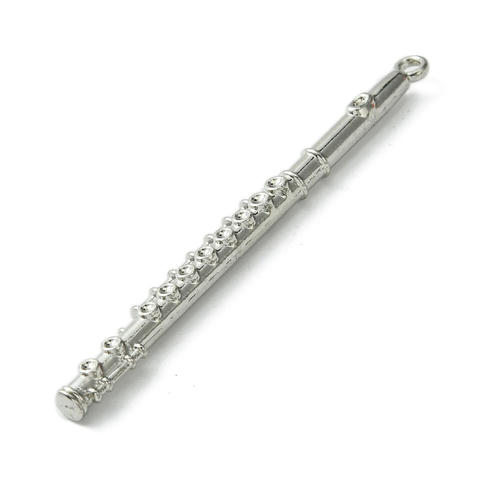 PandaHall 20Pcs Flute Platinum Alloy Pendants|