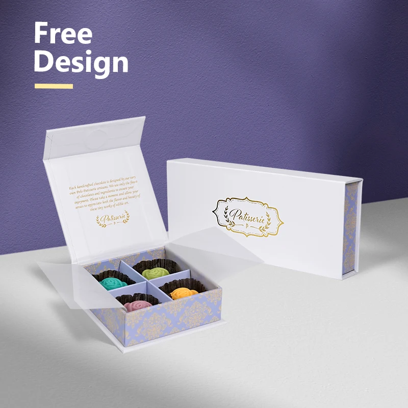 Custom Multiple Sizes Premium Paper Packaging Chocolate Strawberries Macaron Candy Box Food Packaging With Divider