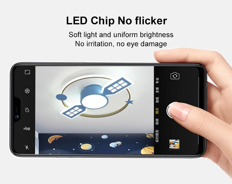 boy bedroom personality blue creative lamp universe LED eye protection lamp satellite cartoon room ceiling lamp